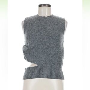 Zara Charcoal Sleeveless Women's Sweater with cutout detail, Sz. S